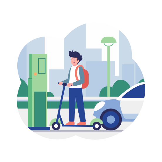 Scooty, Vehicle, Riding, Travel, Transport illustration