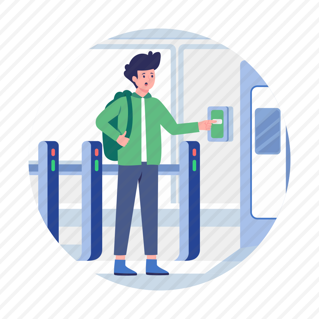 Station Entrance, Doorway, Turnstile, Entry, Scanning preview