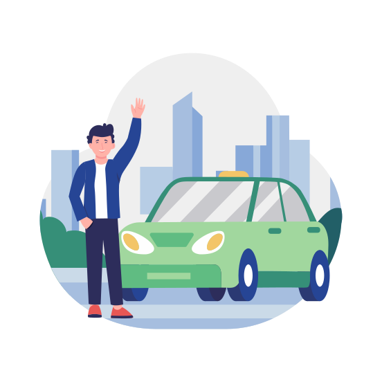 Taxi, Cab, Ride, Car, Vehicle illustration