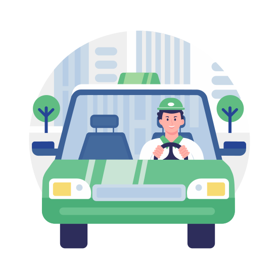 Taxi Driver, Driving, Car, Vehicle, Transport illustration