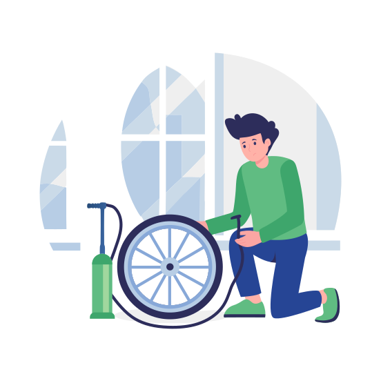 Tire Pump, Inflation, Maintenance, Wheel, Air Filling illustration