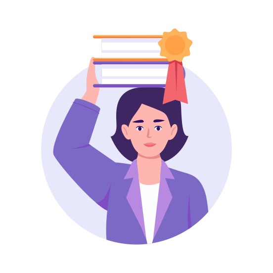 Academic Award, Achievement, Reward, Success, Badge illustration