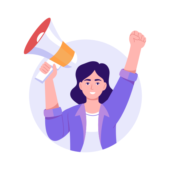 Activist, Protest, Demonstration, Speaking, Justice illustration