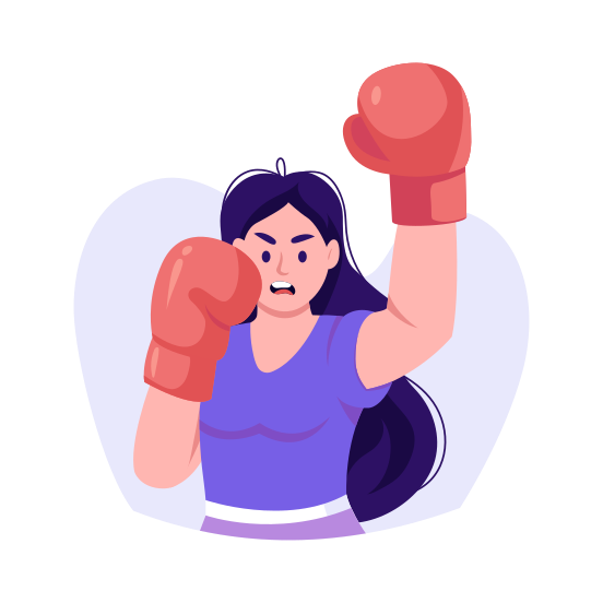 Boxer Woman, Athlete, Combat, Sport, Strong Woman illustration