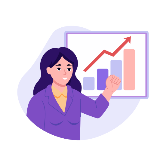 Businesswoman, Entrepreneur, Professional, Corporate, Presentation illustration