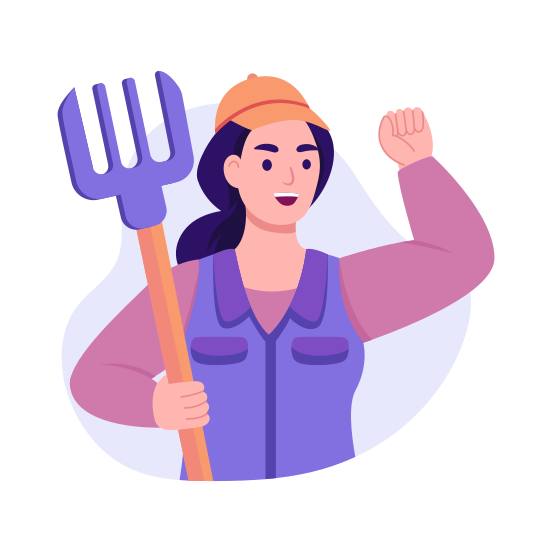 Female Farmer, Gardener, Agricultural, Worker, Woman illustration