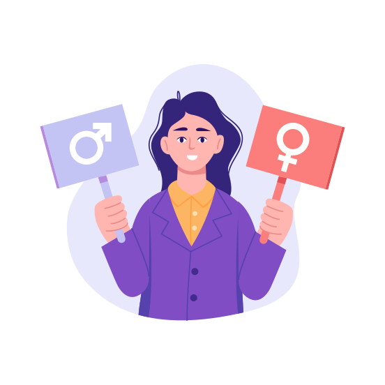 Gender Equality, Rights, Fairness, Justice, Equity illustration