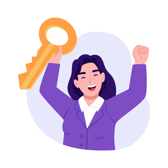 Holding Key, Achievement, Success, Opportunity, Access illustration