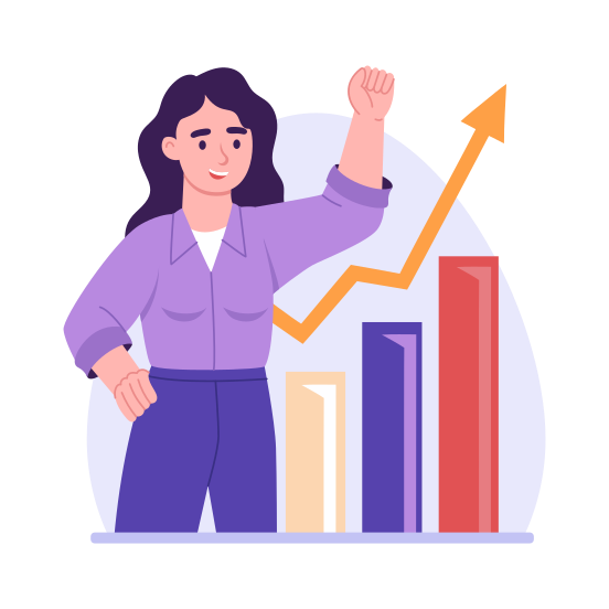 Progress, Growth, Achievement, Success, Graph illustration