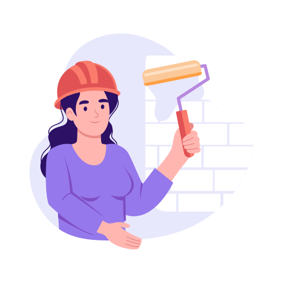 Renovation, Painting, Repairing, Worker, Expert illustration
