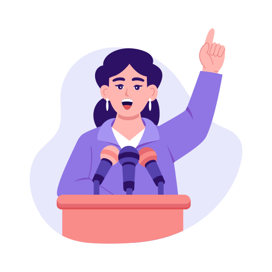 Speech, Speaking, Presentation, Communicate, Conversation illustration