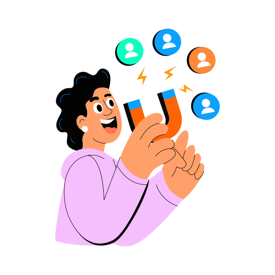 Attracting Audience, Followers, Engagement, Consumers, Marketing, illustration