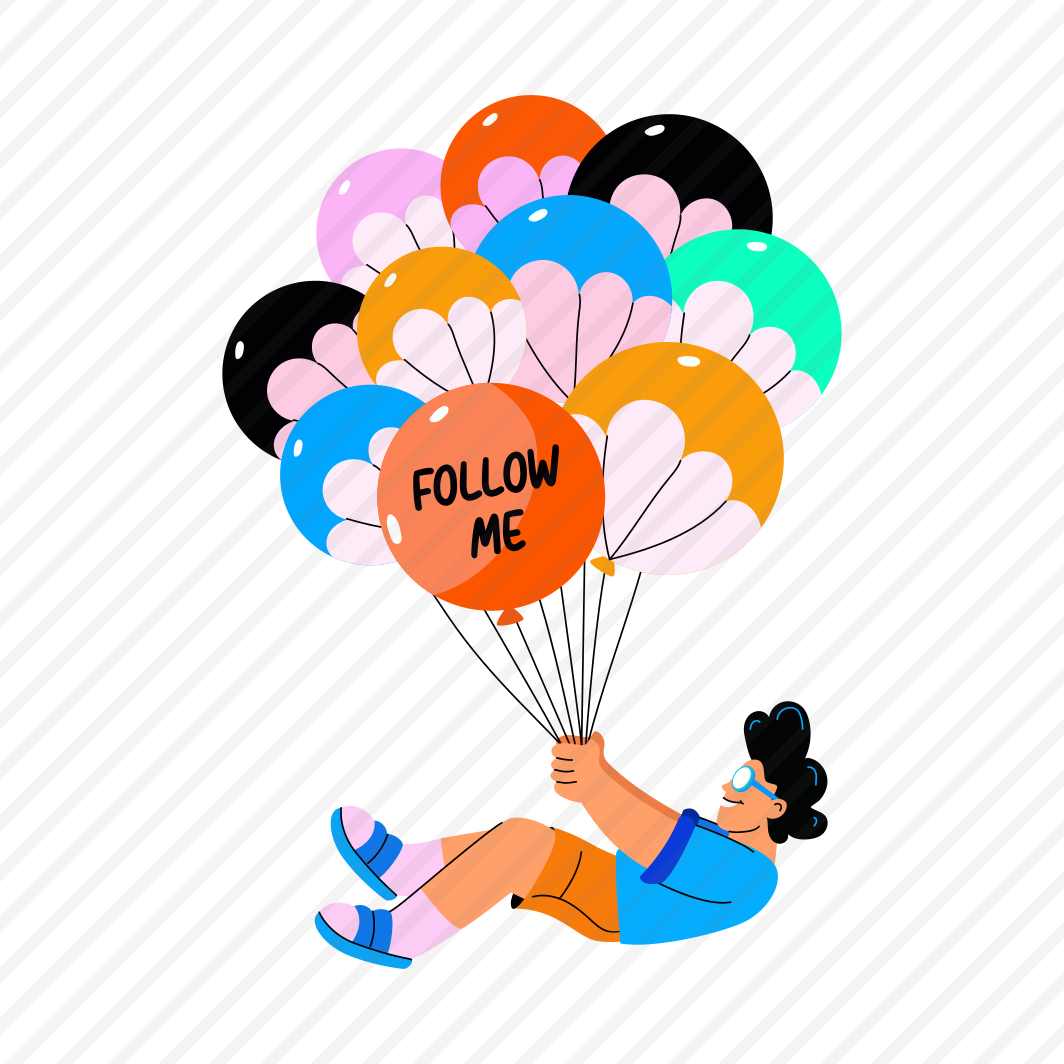 Follow Me, Balloons, Media, Creator, Content, preview