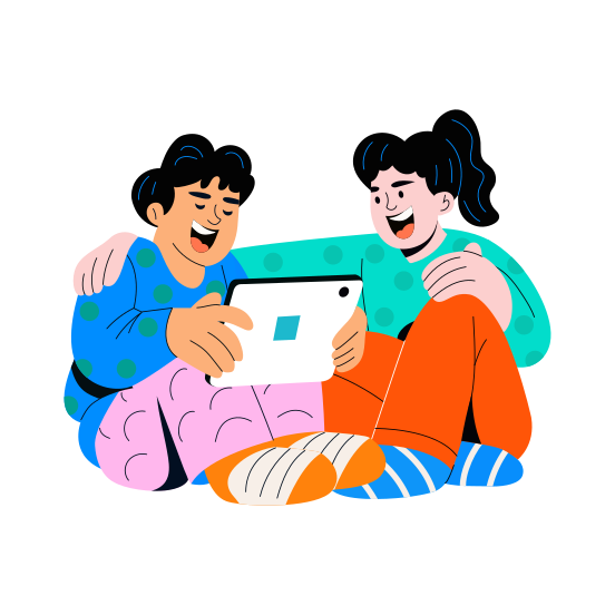 Laughing, Smiling, Cheering, Friends, Giggling illustration