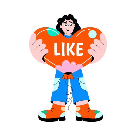 Like Post, Loving, Reaction, Emotion, Affection illustration