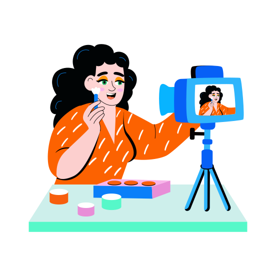 Makeup Tutorial, Vlogging, Shooting, Video, Recording illustration