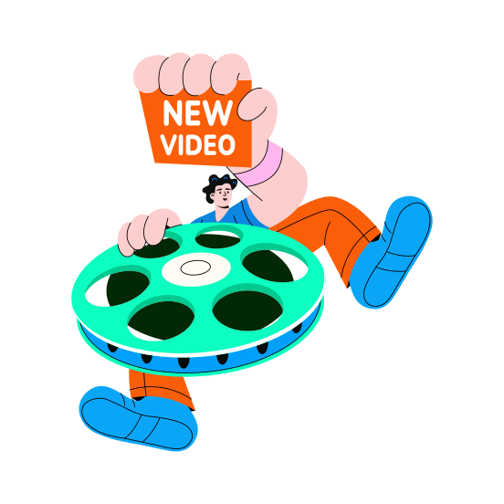 New Video, Media, Content, Uploading, Footage illustration