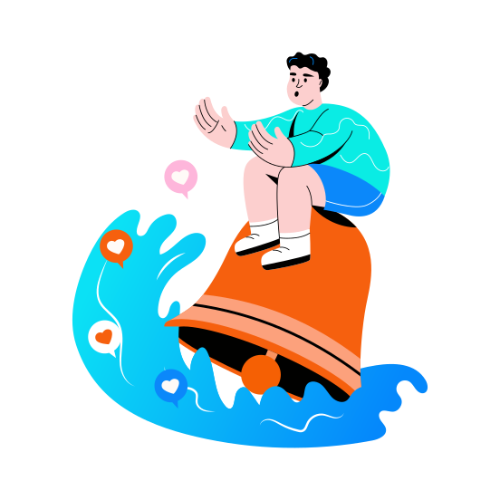 Notification Bell, Alert, Reminder, Updates, Attention illustration