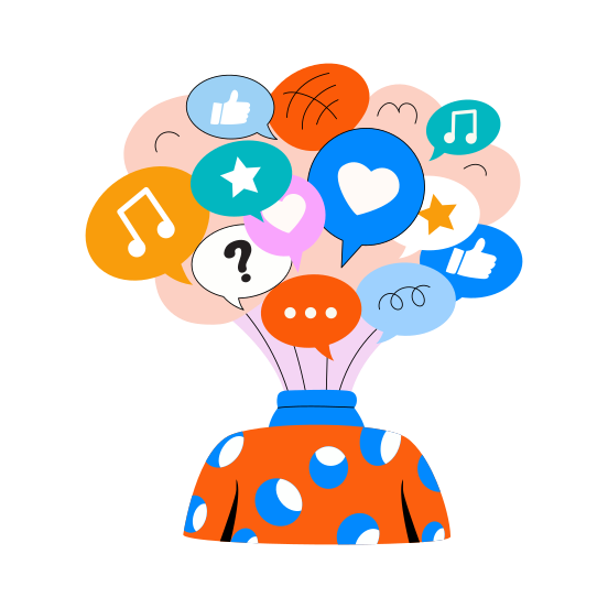 Post Comments, Feedback, Interactions, Engagement, Network illustration