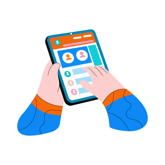 Posting, Uploading, Content, Sharing, Media illustration