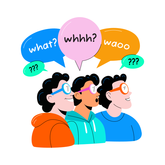 Reactions, Surprised, Wondering, Expressions, Emotions illustration