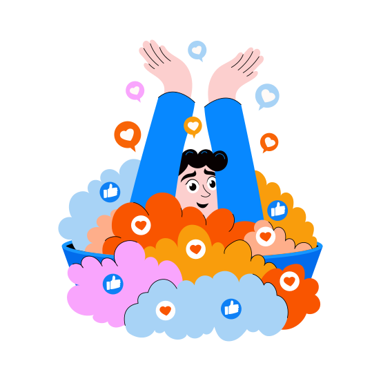 Social Engagement, Interactions, Likes, Comments, Feedback illustration