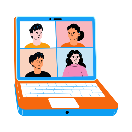 Video Call, Meeting, Communication, Conference, Conversation, illustration