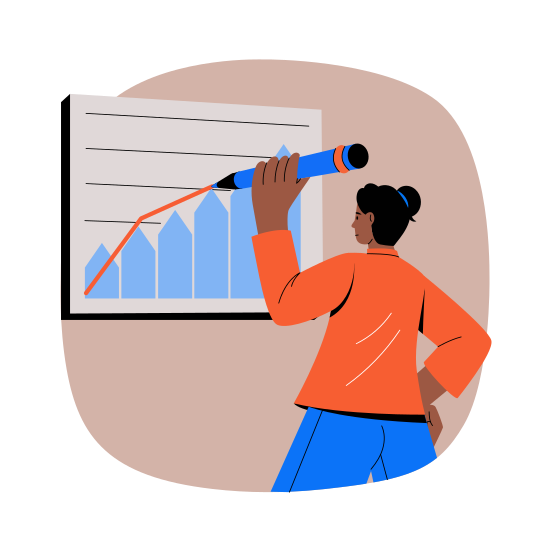 Analyst, Forecasting, Data, Strategy, Graph illustration