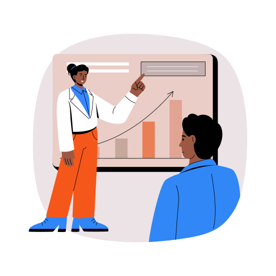 Business Presentation, Meeting, Conference, Graph, Chart illustration