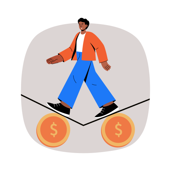 Capitalist, Economy, Money, Coins, Business illustration