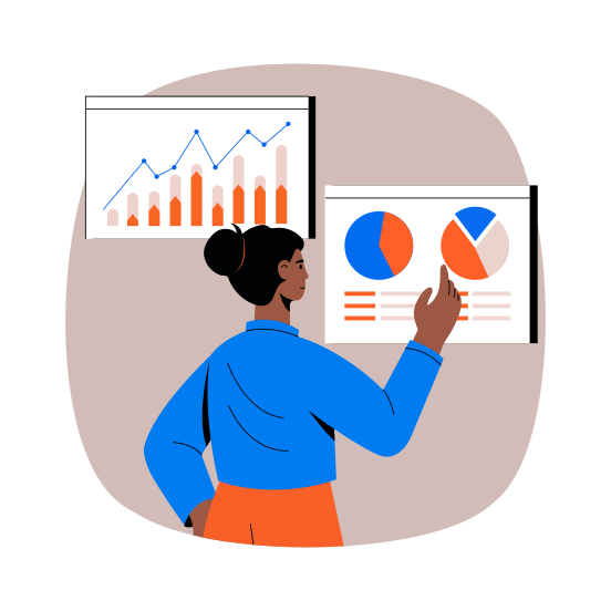 Financial Analysis, Interface, Graph, Chart, Strategy illustration