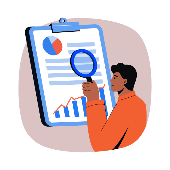 Inspecting, Searching, Visualizing, Interface, Analyzing illustration