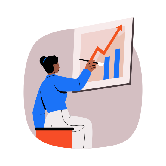 Market Trend, Economy, Presentation, Planning, Statistics illustration