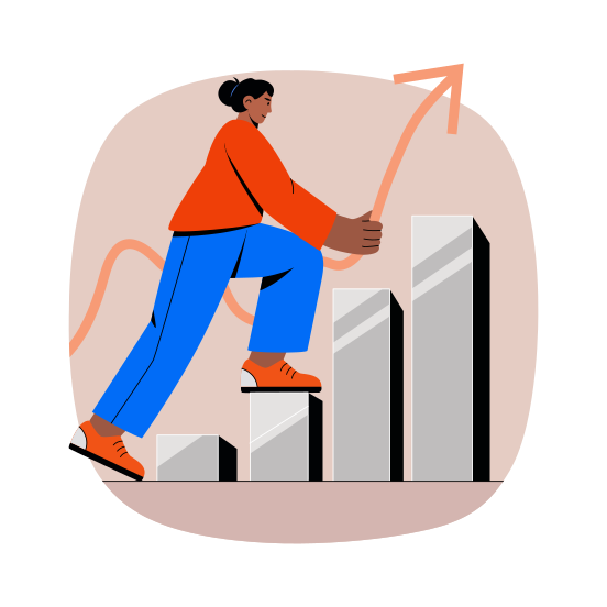 Personal Development, Progress, Success, Climbing, Growth illustration