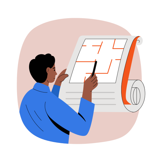 Planning, Strategy, Blueprint, Writing, Schematics, illustration