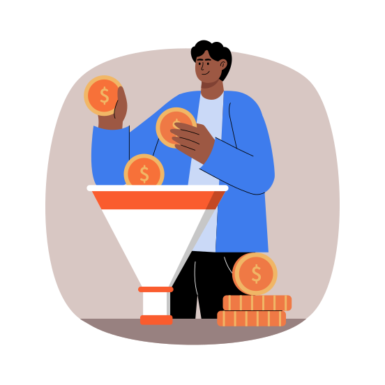 Sales Funnel, Financial, Strategy, Marketing, Conversion illustration