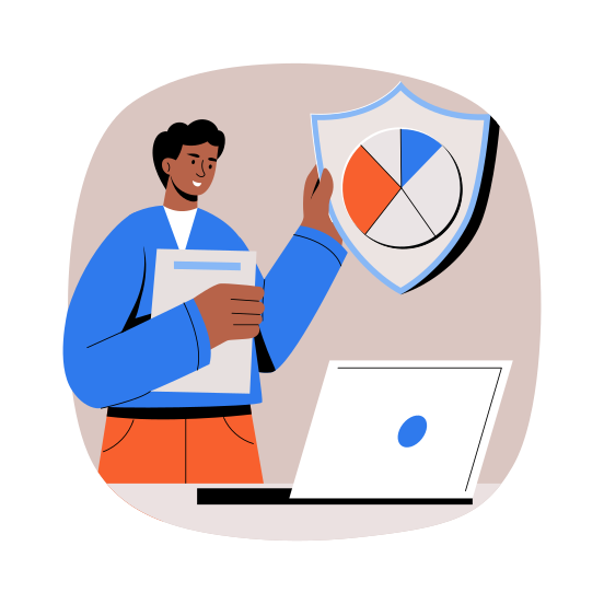 Secure Investment, Safe, Encrypted, Protected, Business illustration