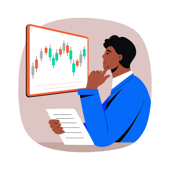 Stock Market, Analysis, Strategy, Chart, Graph illustration
