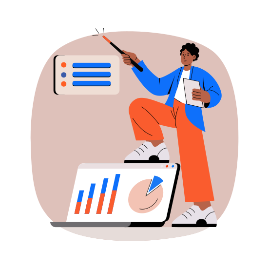 Strategist, Expert, Professional, Analyzing, Management illustration