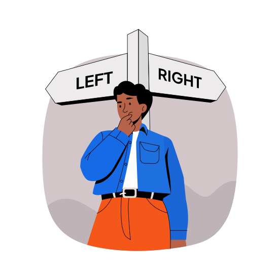 Thinking, Confused, Decision, Direction, Pondering illustration