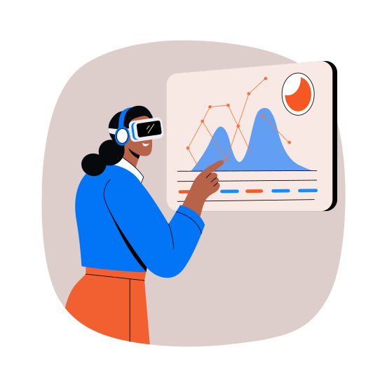 Vr Business, Ar, Immersive, Simulation, Graph, illustration