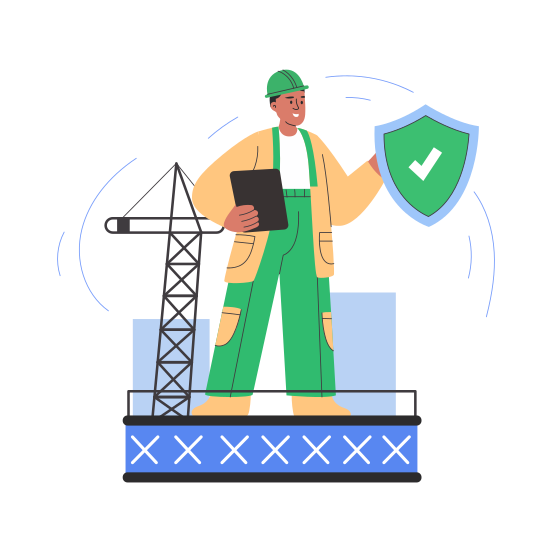 Construction Insurance, Builder, Liability, Commercial, Assurance illustration