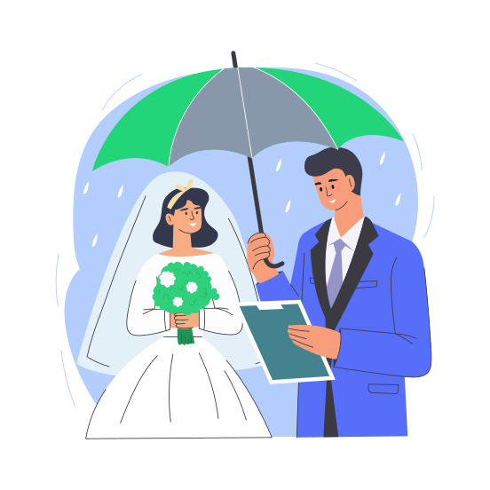 Marriage Insurance, Couple, Wedding, Assurance, Partner illustration