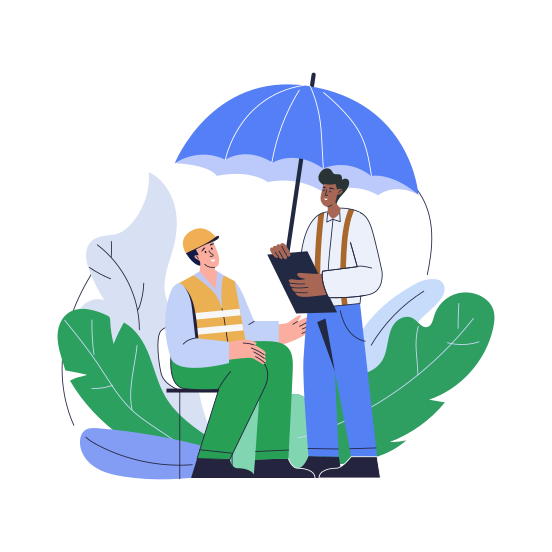 Worker Insurance, Employee, Discussion, Assurance, Finance illustration