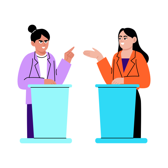 Debate, Discussion, Conversation, Speaking, Argument illustration