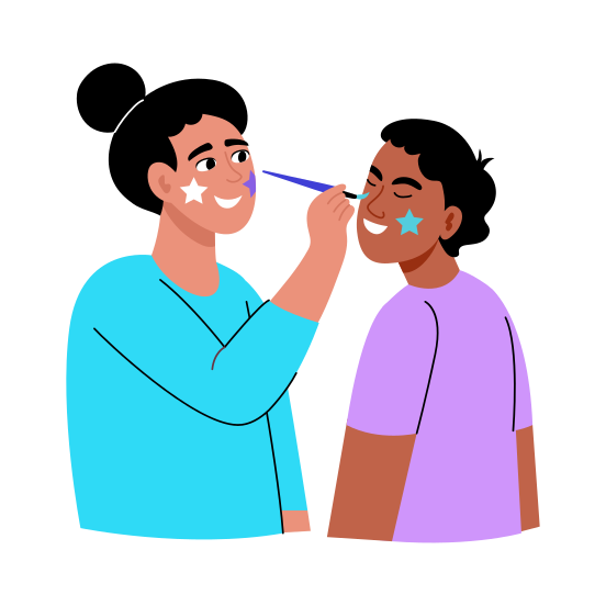Face Painting, Artistic, Drawing, Activity, Fun illustration