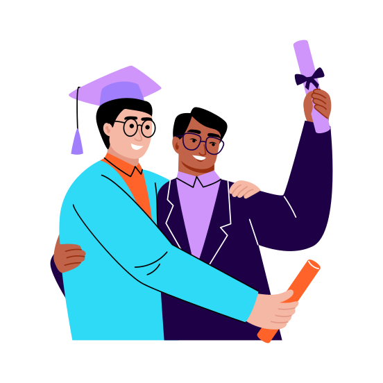 Graduation, Diploma, Achievement, Success, Students illustration