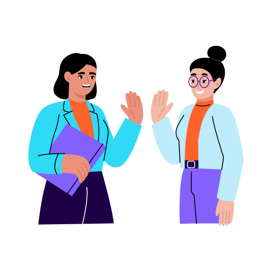 High Five, Happy, Greeting, Interaction, Friends, illustration