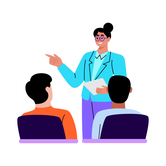 Instructor, Teacher, Lecturer, Class, Learning illustration