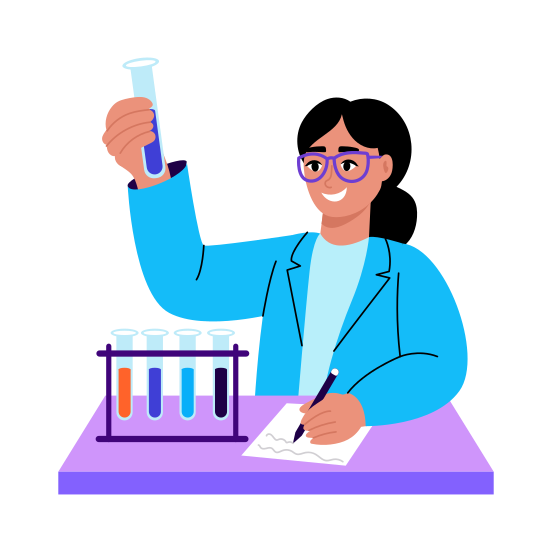 Lab Test, Experiment, Research, Laboratory, Student illustration